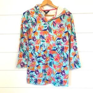 Lands' End Tropical Floral Kids Swim Cover-Up (Large 10-12)